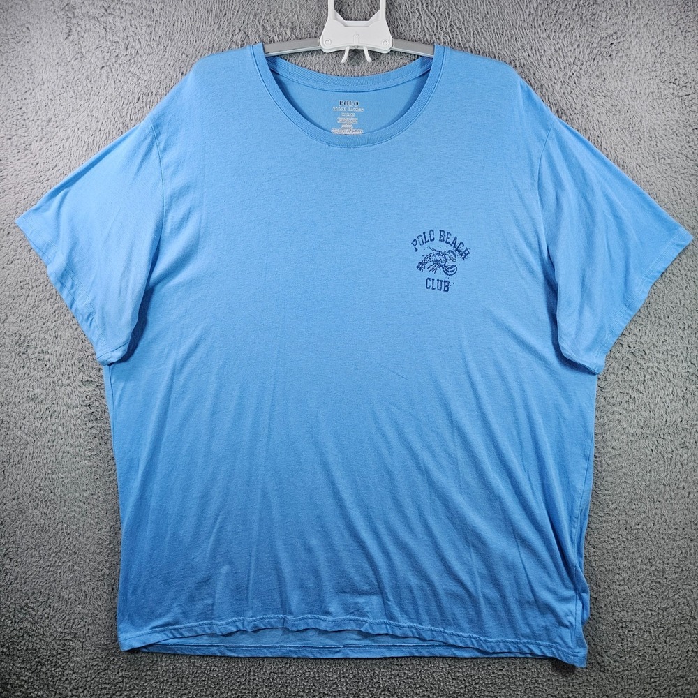 NEW‎ Polo Ralph Lauren T-Shirt Men 3X Polo Beach Club Light Blue Lightweight